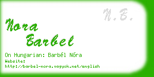 nora barbel business card