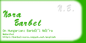 nora barbel business card